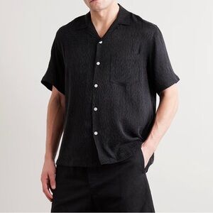 Portuguese Flannel Finger Print Black Printed Button Shirt